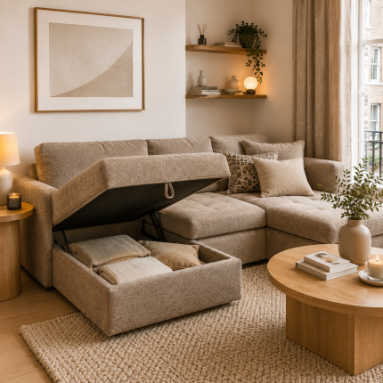 Halo Storage Modular Sofa – Taupe Chenille